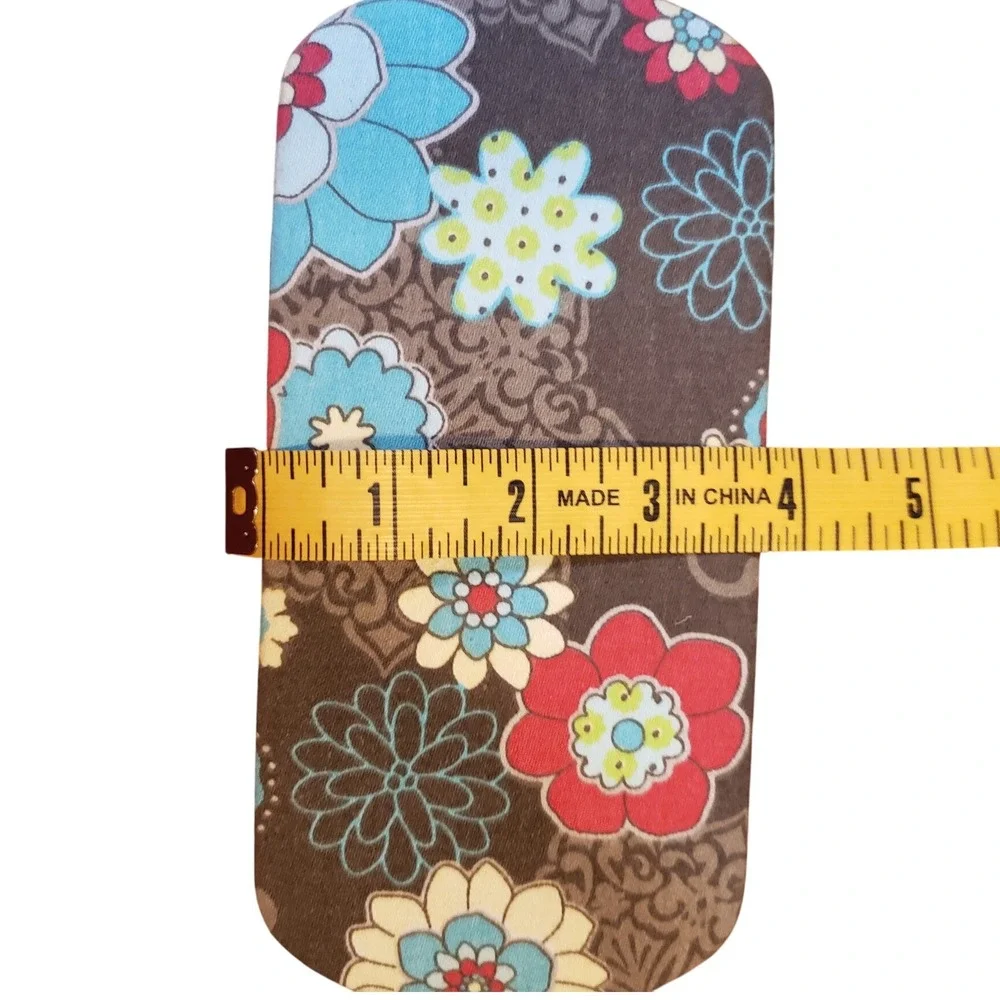Thirty One Floral Glasses Case Clutch Wallet‎ Organizer Brown Blue Red